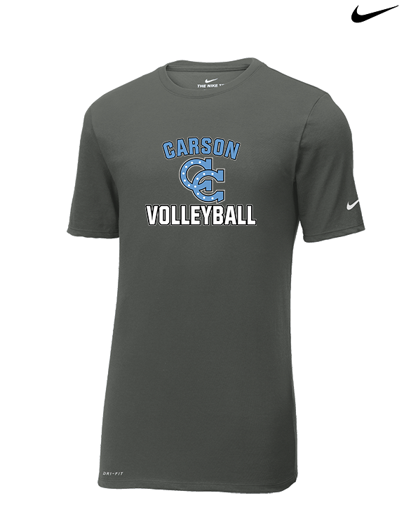 Carson HS Volleyball Main Logo 2 - Mens Nike Cotton Poly Tee