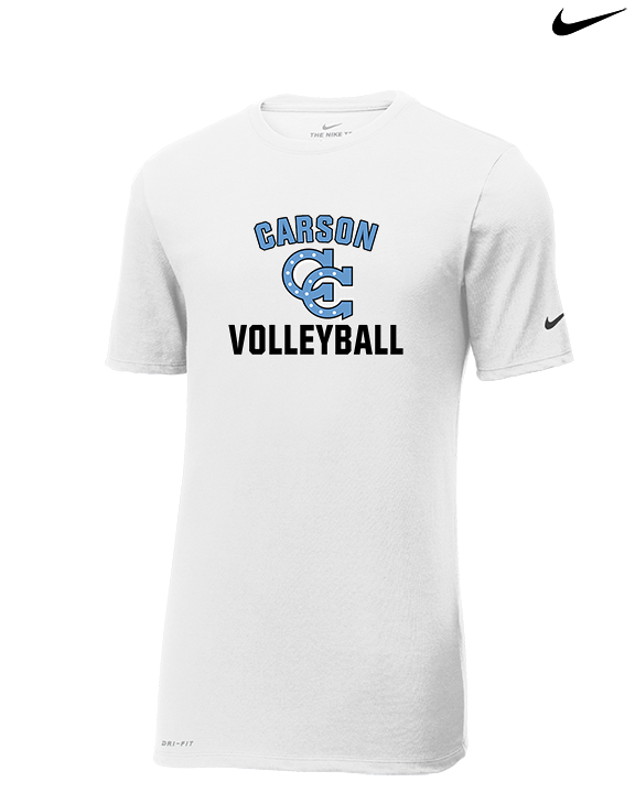 Carson HS Volleyball Main Logo 2 - Mens Nike Cotton Poly Tee