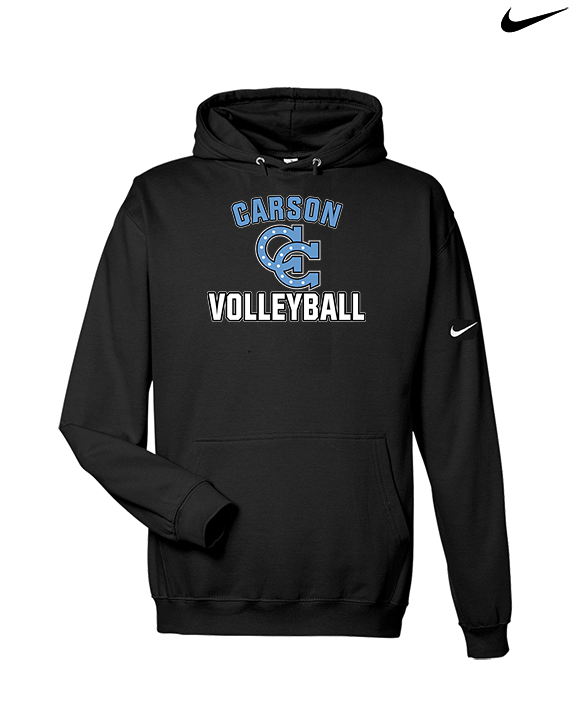 Carson HS Volleyball Main Logo 2 - Nike Club Fleece Hoodie