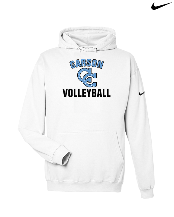 Carson HS Volleyball Main Logo 2 - Nike Club Fleece Hoodie
