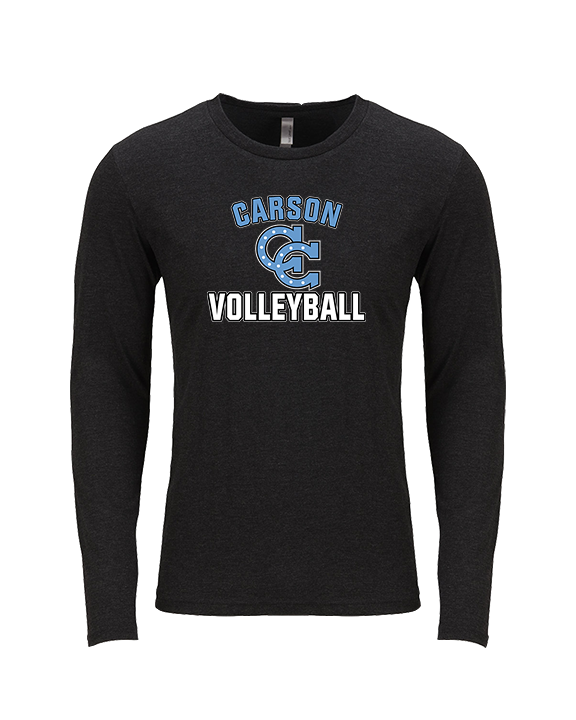 Carson HS Volleyball Main Logo 2 - Tri-Blend Long Sleeve