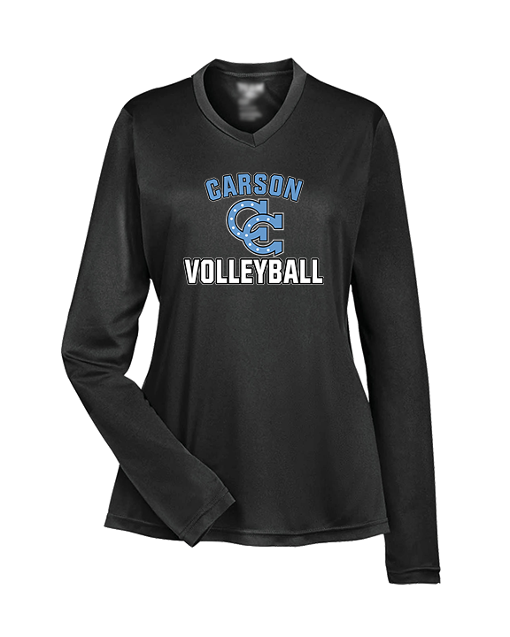 Carson HS Volleyball Main Logo 2 - Womens Performance Longsleeve