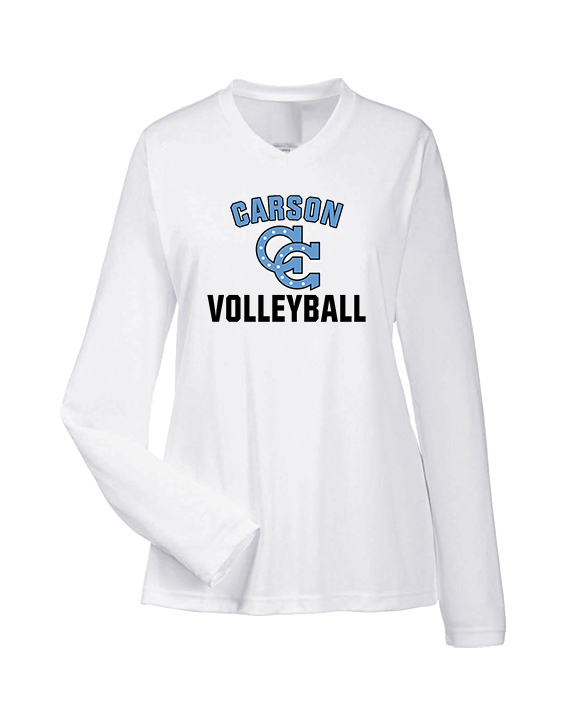 Carson HS Volleyball Main Logo 2 - Womens Performance Longsleeve