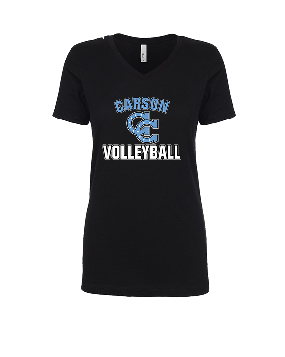 Carson HS Volleyball Main Logo 2 - Womens Vneck