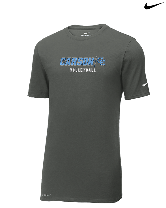 Carson HS Volleyball Main Logo 3 - Mens Nike Cotton Poly Tee