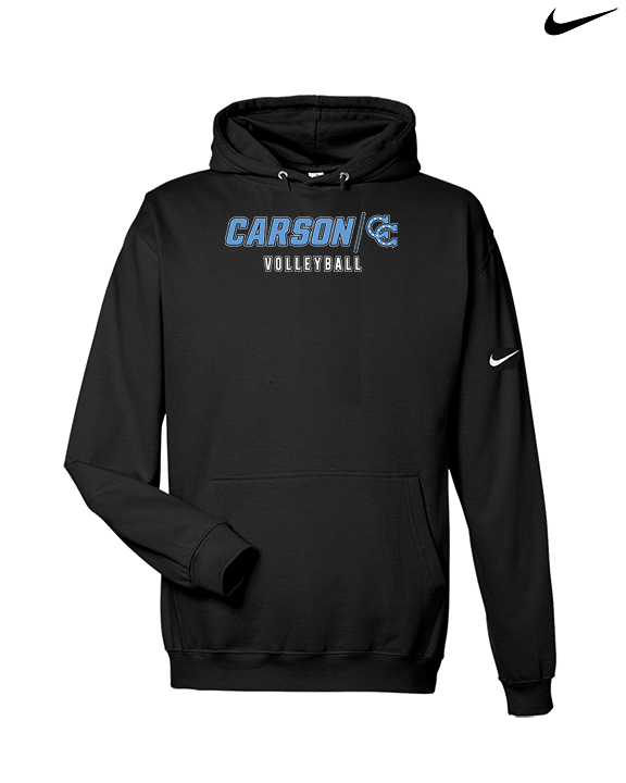 Carson HS Volleyball Main Logo 3 - Nike Club Fleece Hoodie