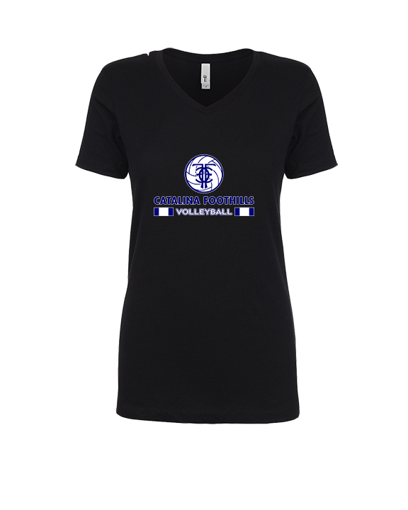Catalina Foothills HS Volleyball Stacked - Womens Vneck