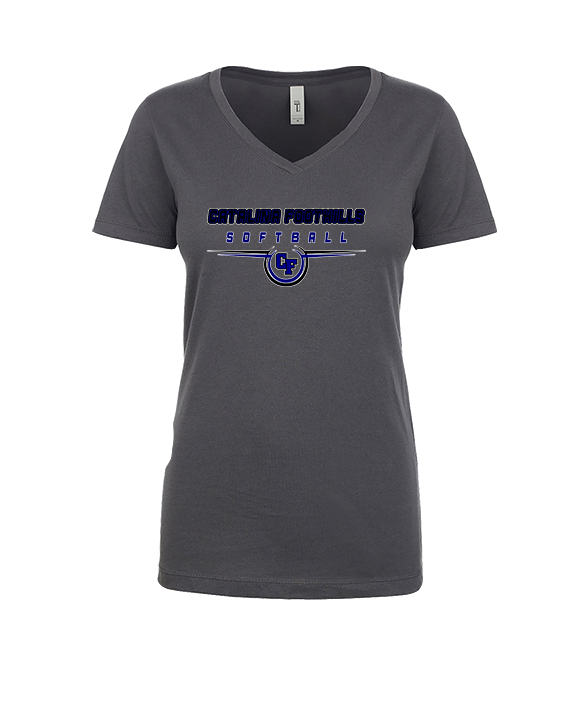 Catalina Foothills HS Softball Design - Womens Vneck