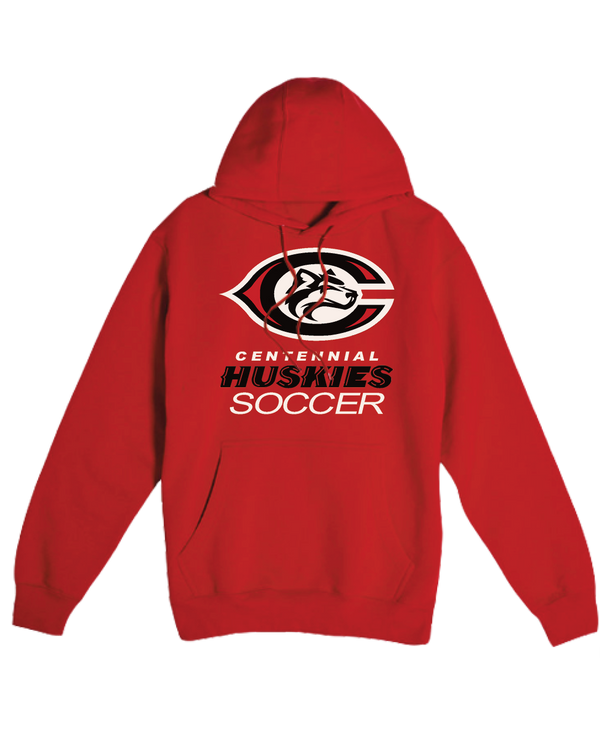 Centennial HS Huskies Soccer Red - Cotton Hoodie