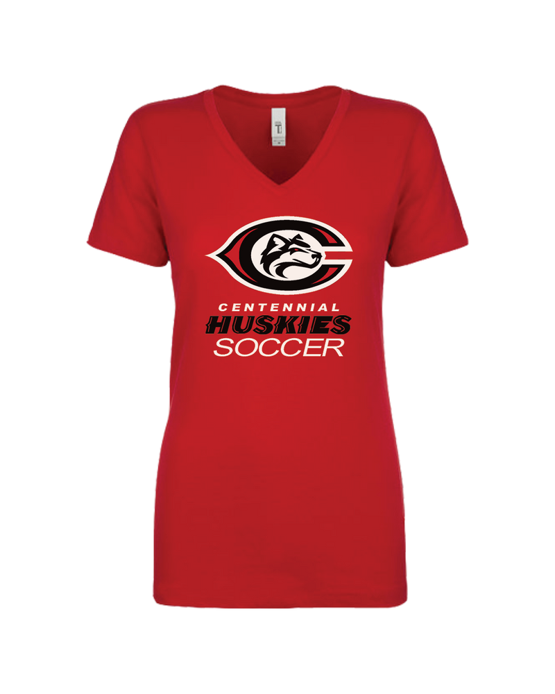 Centennial HS Huskies Soccer Red - Women’s V-Neck