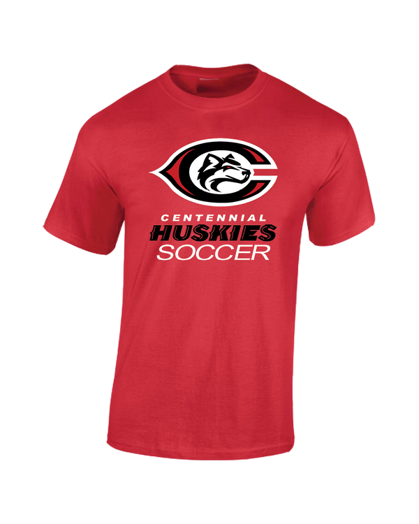 Centennial HS Huskies Soccer Red - Cotton T-Shirt