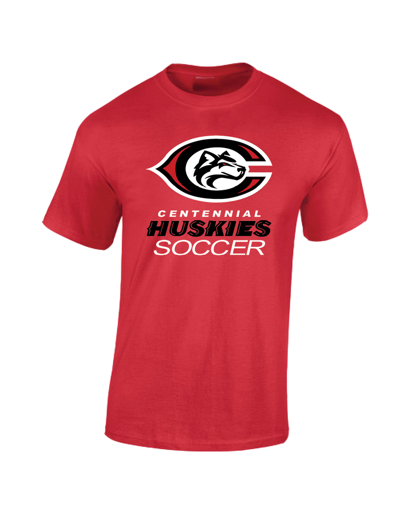 Centennial HS Huskies Soccer Red - Cotton T-Shirt