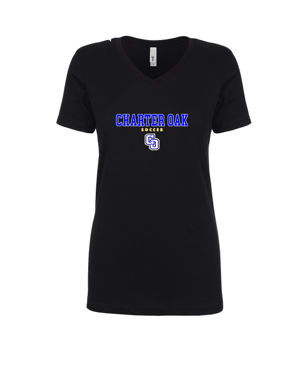 Charter Oak HS Girls Soccer Block - Womens V-Neck