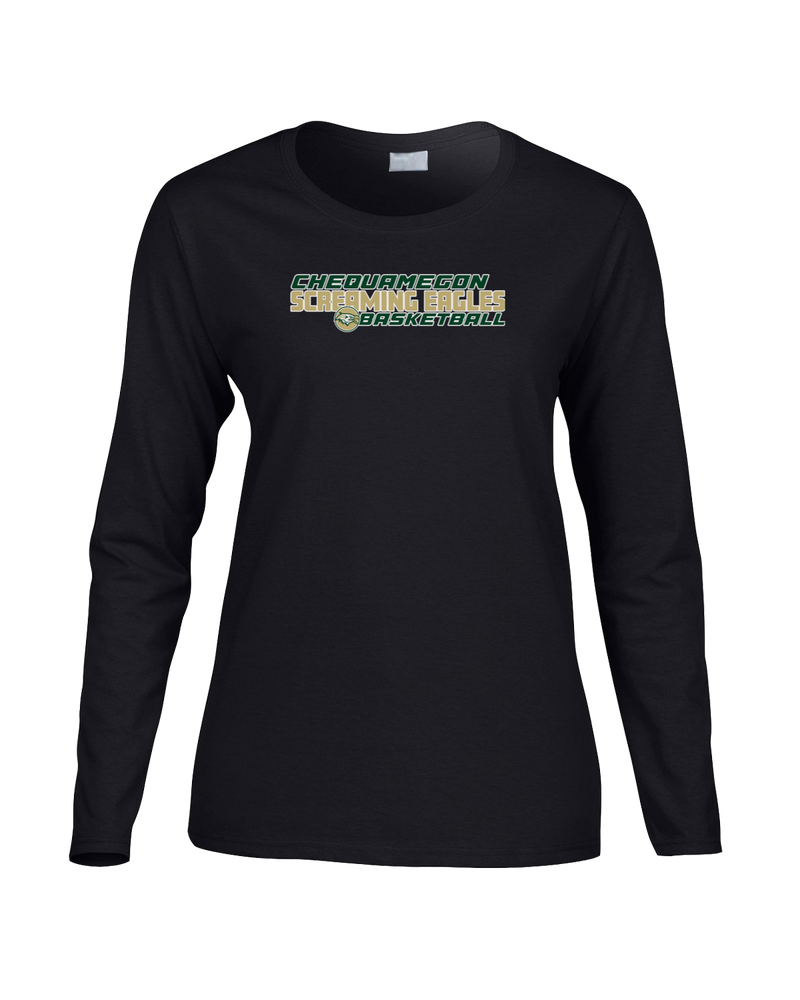 Chequamegon HS Boys Basketball Bold - Women's Cotton Long Sleeve