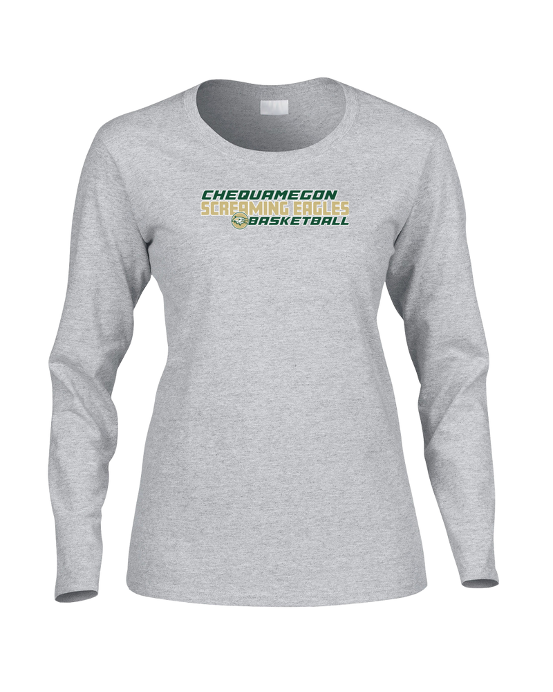 Chequamegon HS Boys Basketball Bold - Women's Cotton Long Sleeve
