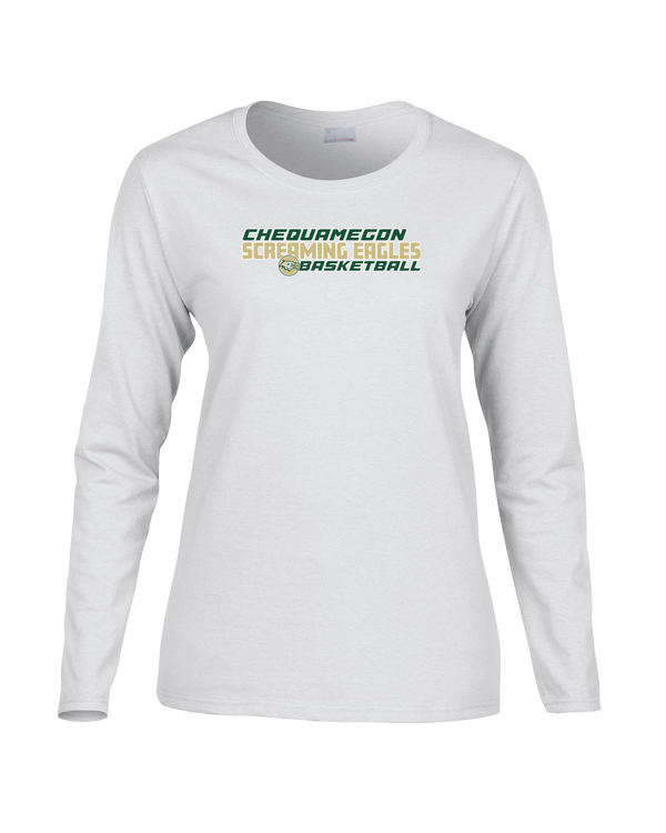 Chequamegon HS Boys Basketball Bold - Women's Cotton Long Sleeve
