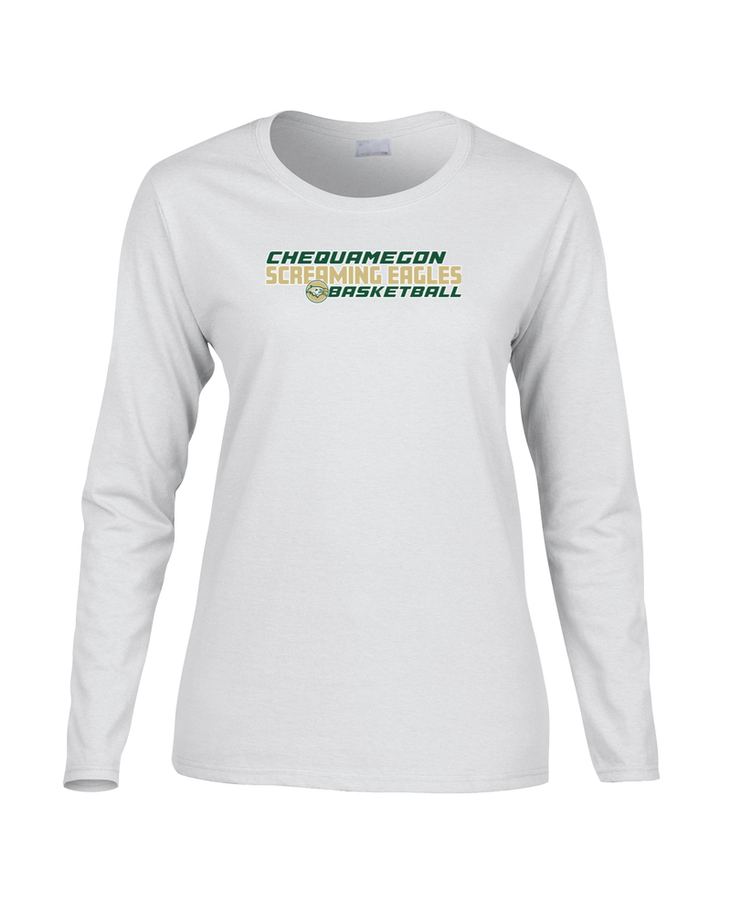 Chequamegon HS Boys Basketball Bold - Women's Cotton Long Sleeve