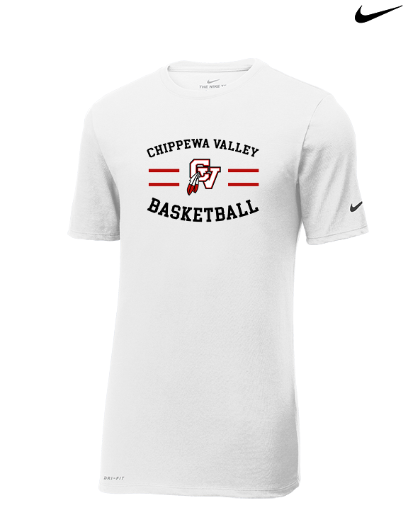 Chippewa Valley HS Boys Basketball Curve - Mens Nike Cotton Poly Tee