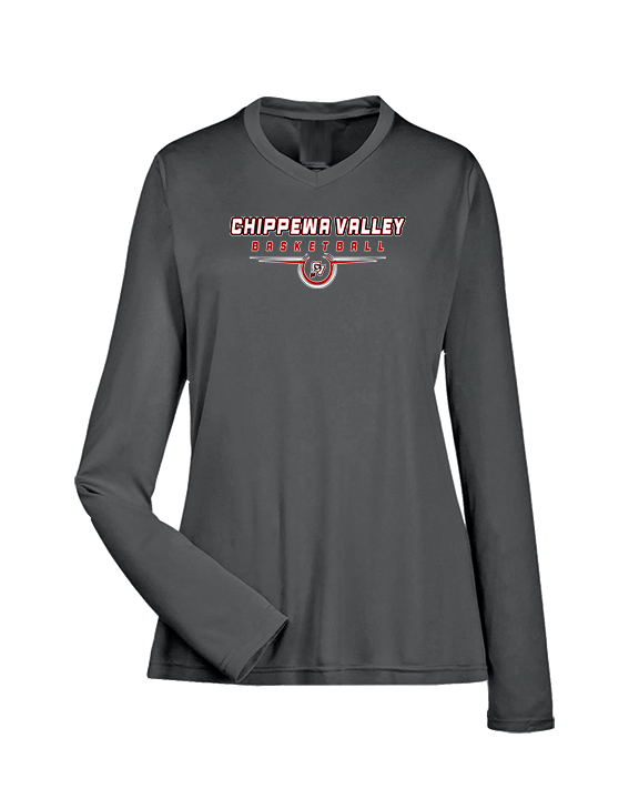 Chippewa Valley HS Boys Basketball Design - Womens Performance Longsleeve