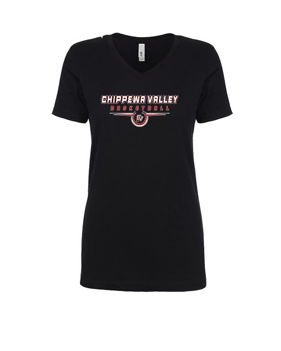 Chippewa Valley HS Boys Basketball Design - Womens Vneck