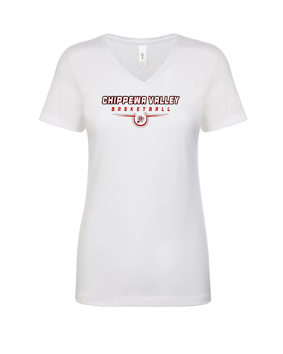 Chippewa Valley HS Boys Basketball Design - Womens Vneck