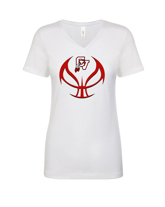 Chippewa Valley HS Boys Basketball Full Ball - Womens Vneck