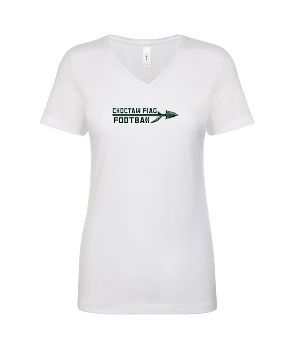 Choctaw HS Flag Football Logo New - Womens V-Neck