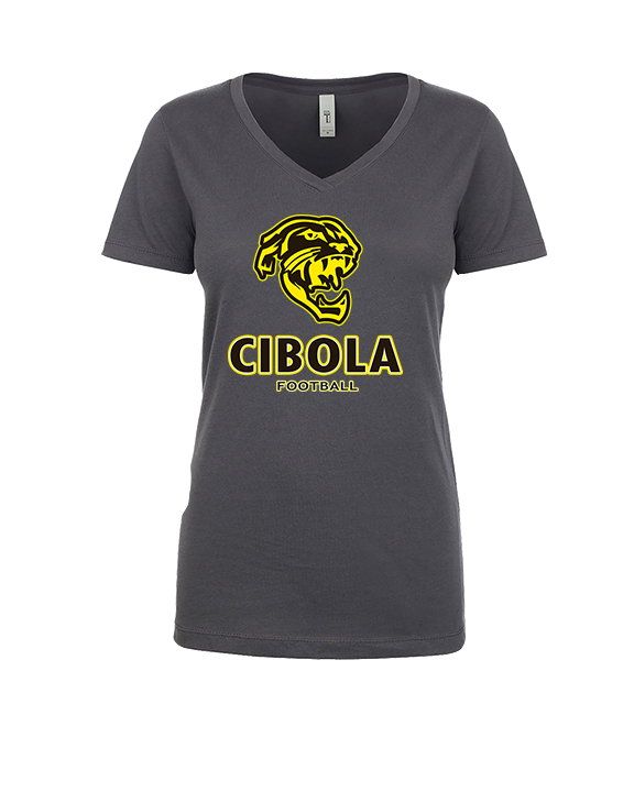 Cibola HS Football Stacked - Womens Vneck