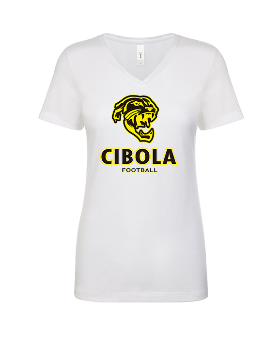 Cibola HS Football Stacked - Womens Vneck