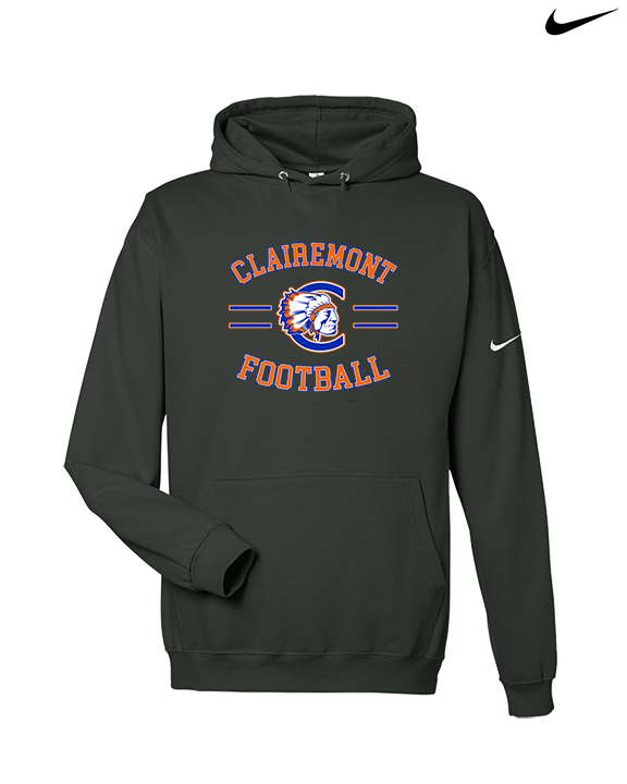 Clairemont HS Football Curve - Nike Club Fleece Hoodie