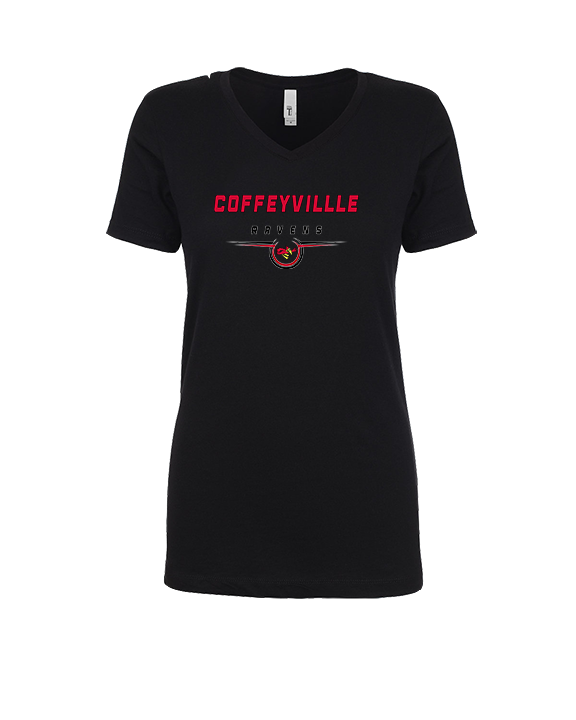Coffeyville CC Football Design - Womens V-Neck