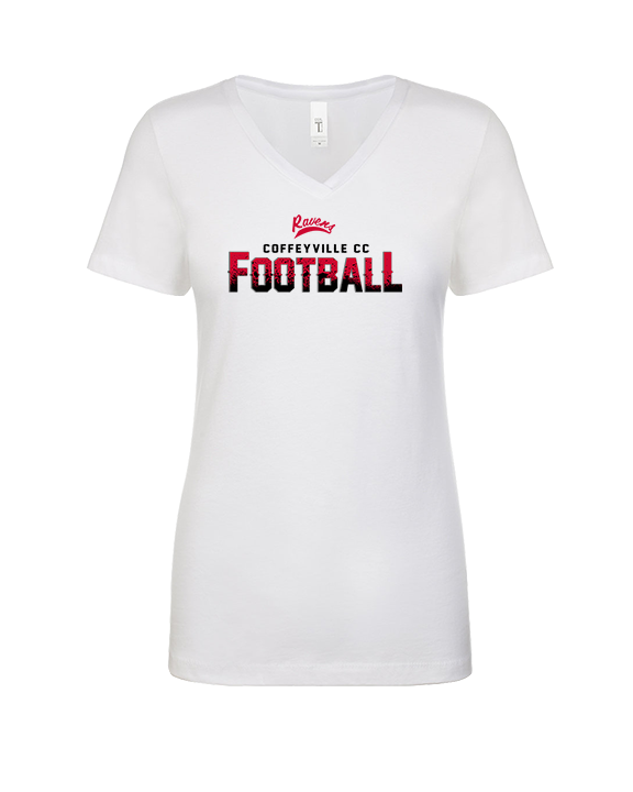 Coffeyville CC Football Logo Football - Womens Vneck