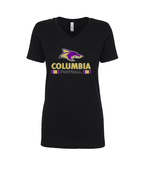 Columbia HS Football Stacked - Womens Vneck