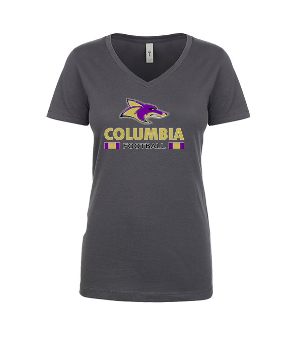 Columbia HS Football Stacked - Womens Vneck
