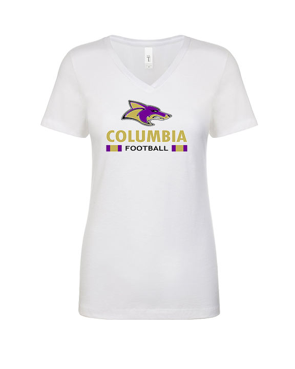 Columbia HS Football Stacked - Womens Vneck