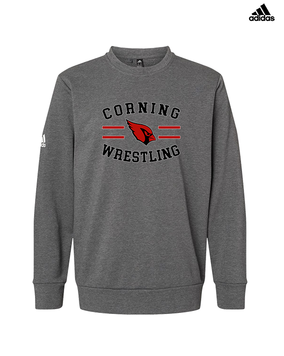 Corning Union HS Wrestling Curve - Mens Adidas Crewneck