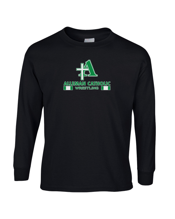 Alleman Catholic HS Wrestling Stacked - Mens Cotton Long Sleeve