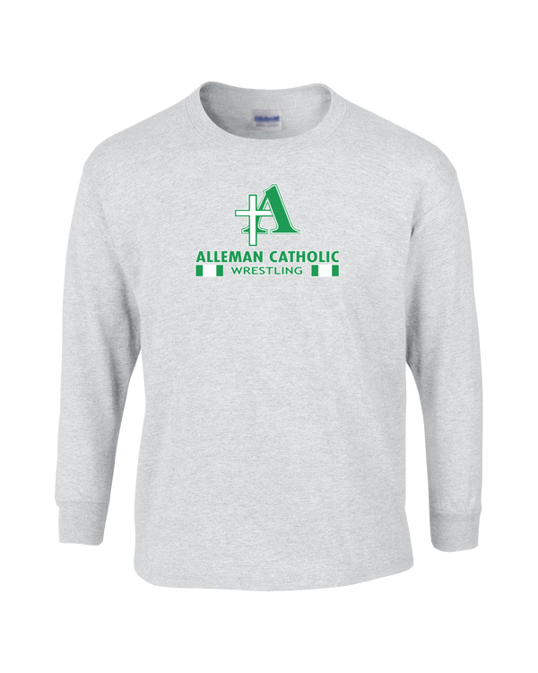 Alleman Catholic HS Wrestling Stacked - Mens Cotton Long Sleeve