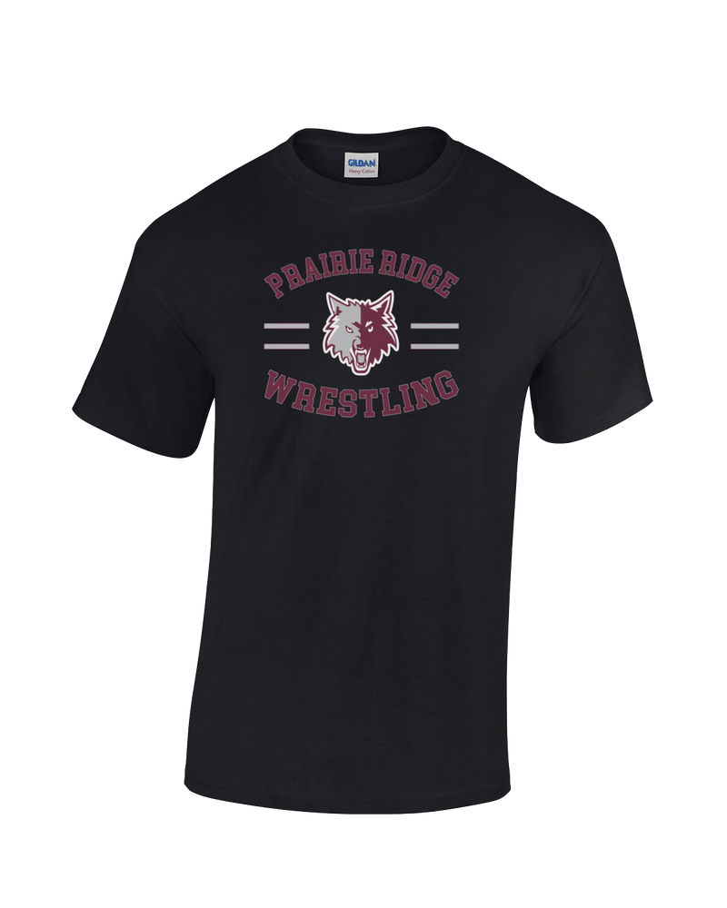 Prairie Ridge HS Wrestling Curve - Cotton T-Shirt