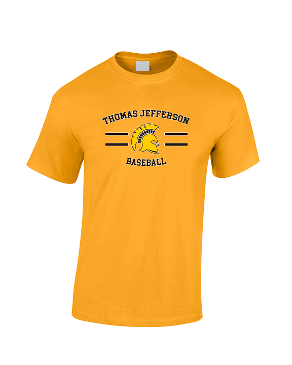 Thomas Jefferson HS Baseball Curve 1 Gold - Cotton T-Shirt
