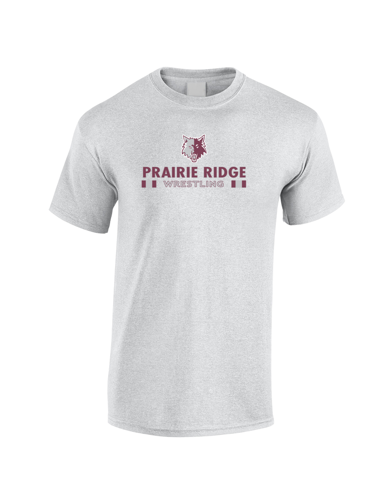 Prairie Ridge HS Wrestling Stacked - Cotton T-Shirt