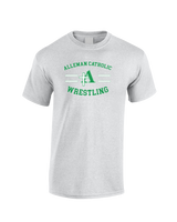 Alleman Catholic HS Wrestling Curve - Cotton T-Shirt