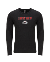 Crestview HS Track & Field Block - Tri-Blend Long Sleeve
