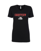 Crestview HS Track & Field Block - Womens Vneck