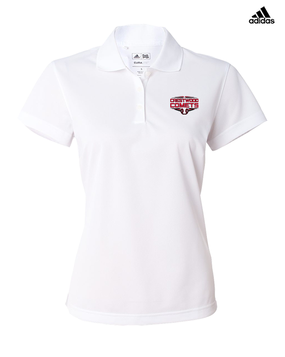 Crestwood HS Baseball Logo Black Outline - Adidas Womens Polo