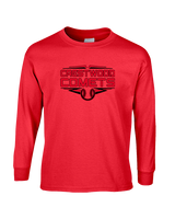 Crestwood HS Baseball Logo Black Outline - Cotton Longsleeve