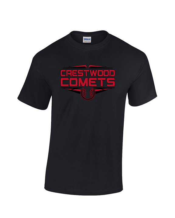 Crestwood HS Baseball Logo Black Outline - Cotton T-Shirt