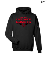 Crestwood HS Baseball Logo Black Outline - Nike Club Fleece Hoodie