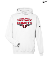 Crestwood HS Baseball Logo Black Outline - Nike Club Fleece Hoodie