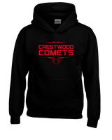 Crestwood HS Baseball Logo Black Outline - Unisex Hoodie
